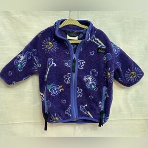 Vintage 1990's Kids Sun Aztec/Mayan Fleece Jacket by REI - 18 mo. RARE pattern
